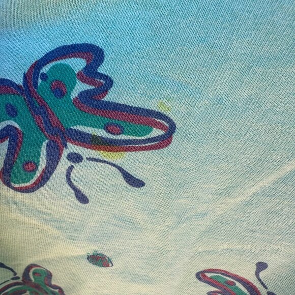 Vintage Zip Code Teal Purple Butterfly USA Muscle Tank Top Size L - Picture 6 of 9